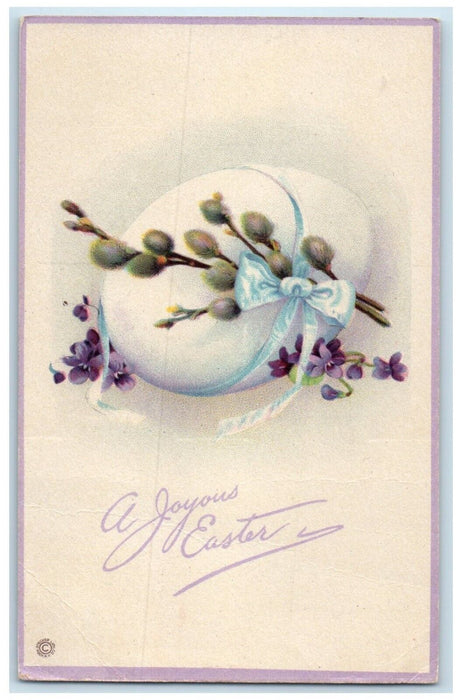 1921 Easter Egg Pipe Berry Flowers Bethany Nebraska NE Posted Vintage Postcard