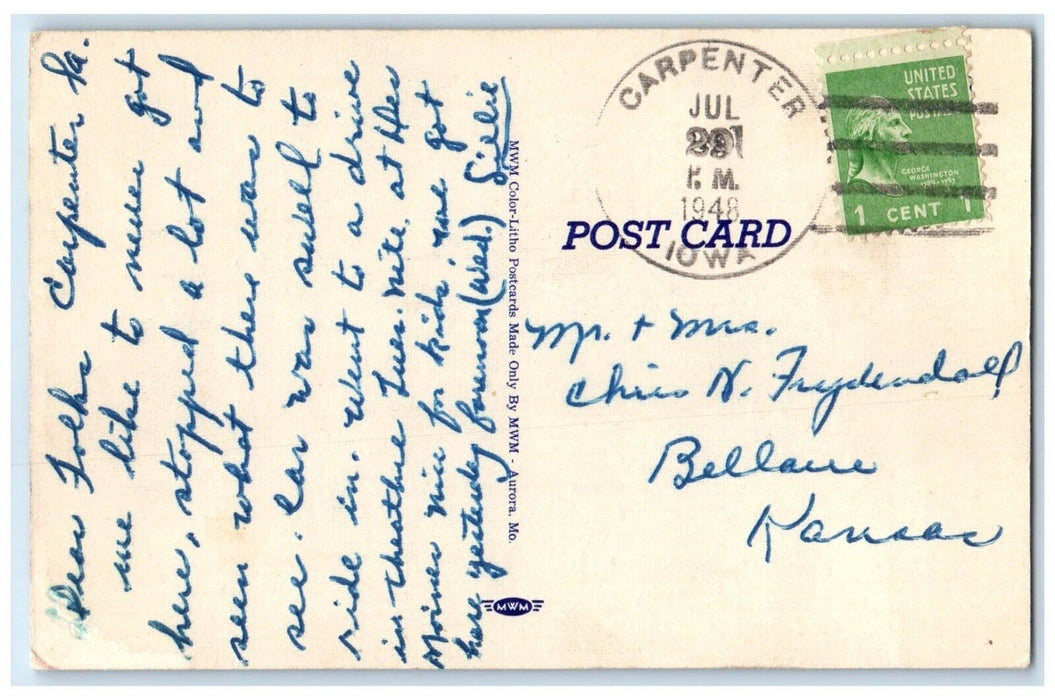 1948 Broken Car I Know Thats The Third Time Carpenter Iowa IA Vintage Postcard