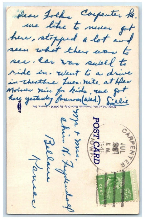 1948 Broken Car I Know Thats The Third Time Carpenter Iowa IA Vintage Postcard