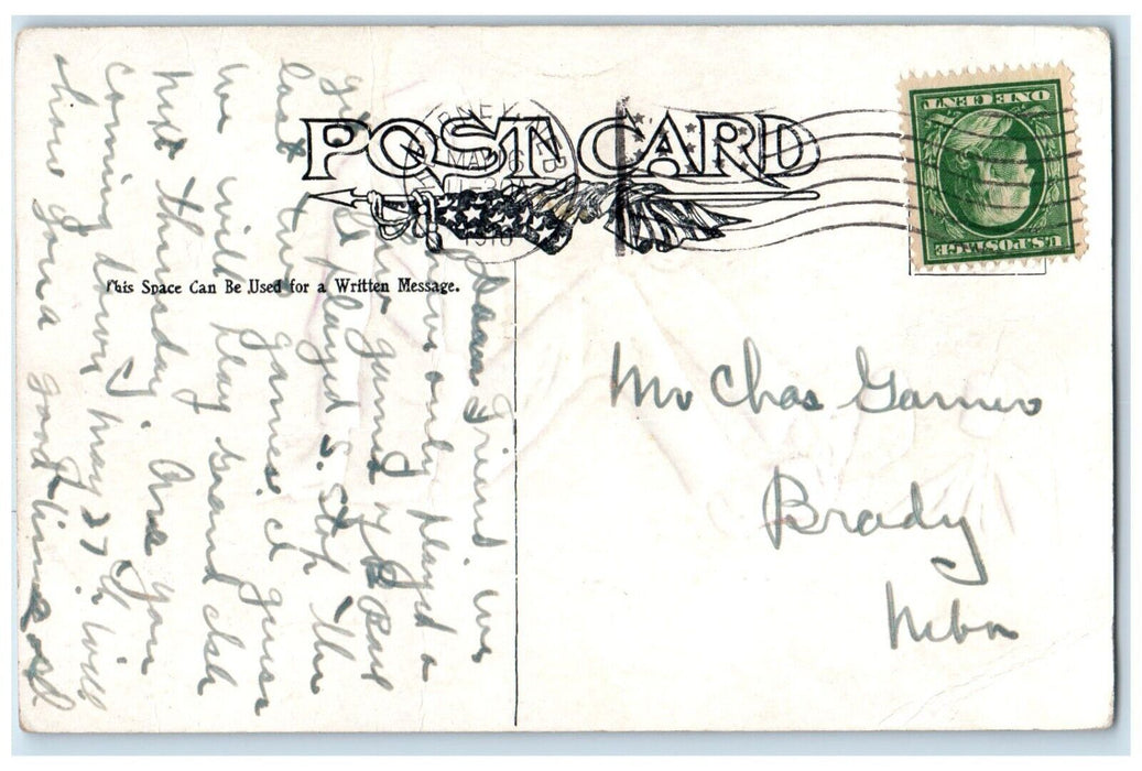 c1910's Hobo Smoking Cigarette Embossed Kearney Nebraska NE Antique Postcard