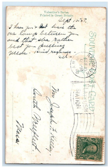 1908 Little Girl Riding Horse Dogs Companions All Brooklyn New York NY Postcard
