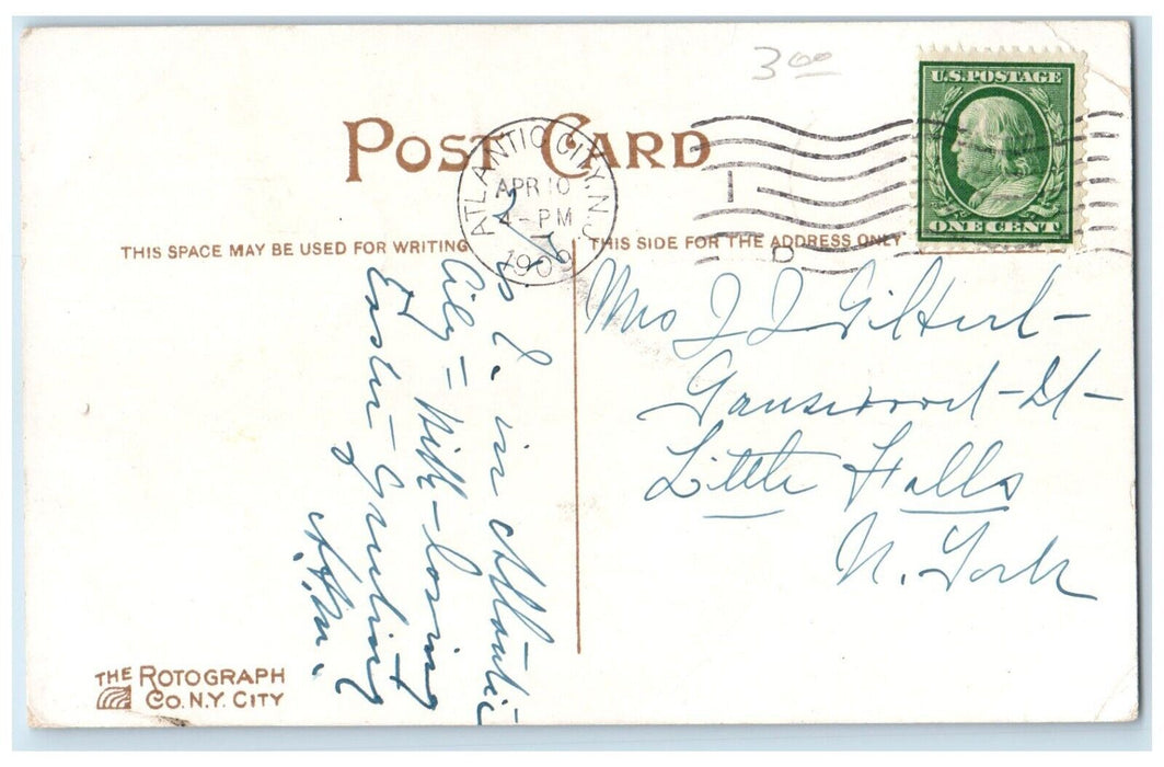 1909 Little Girl Bonnet Purse Philadelphia Atlantic City NJ Rotograph Postcard
