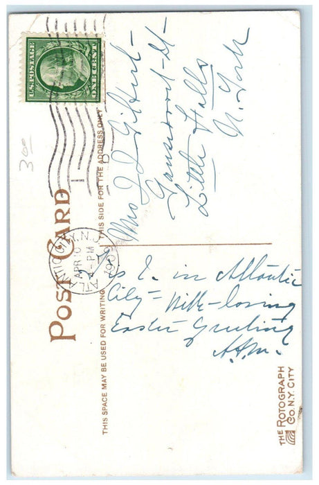 1909 Little Girl Bonnet Purse Philadelphia Atlantic City NJ Rotograph Postcard