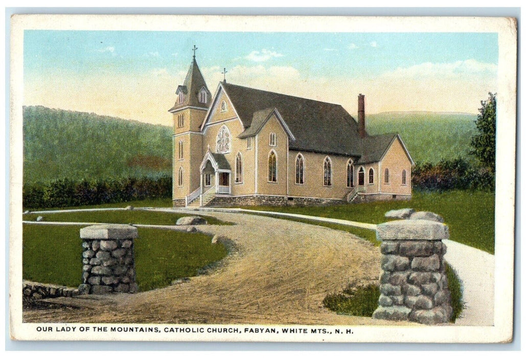 1922 Our Lady Mountains Catholic Church Fabyan White Mts. New Hampshire Postcard