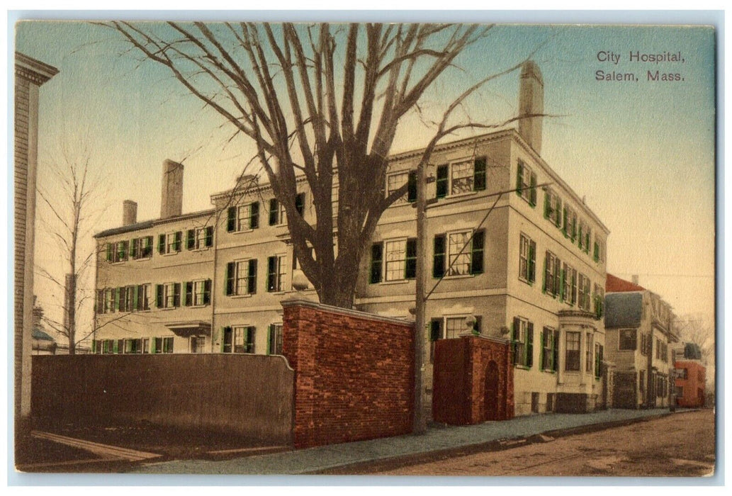 c1910's City Hospital Building Scene Street Salem Massachusetts MA Postcard