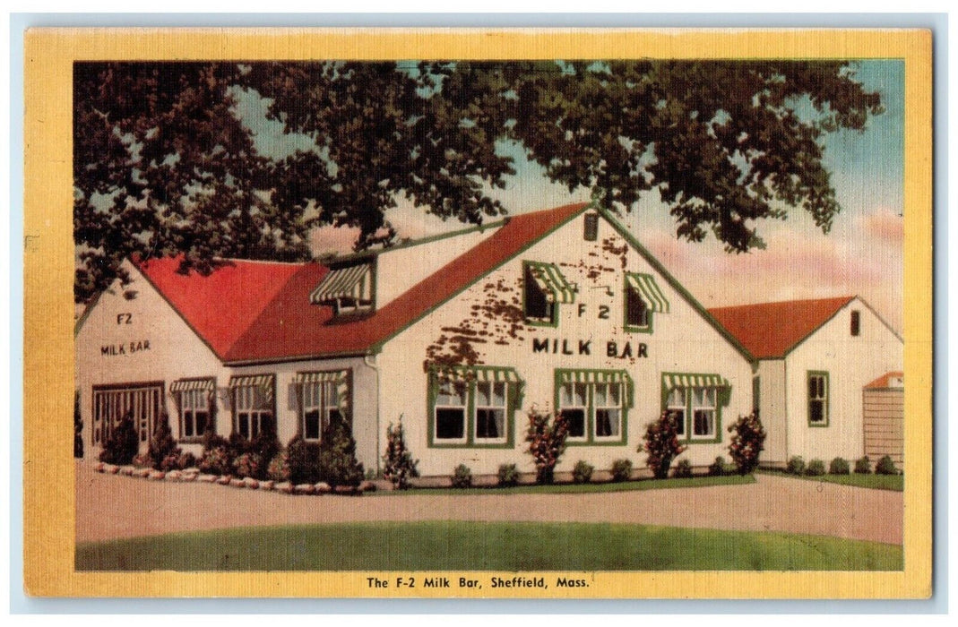 1946 The F2 Milk Bar Sheffield Massachusetts MA Posted Vintage Postcard