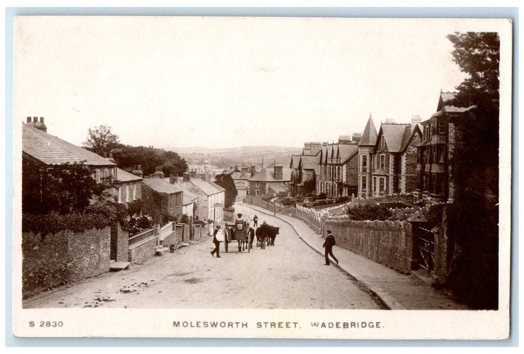 c1930's Molesworth Street Wadebridge Cornwall England RPPC Photo Postcard