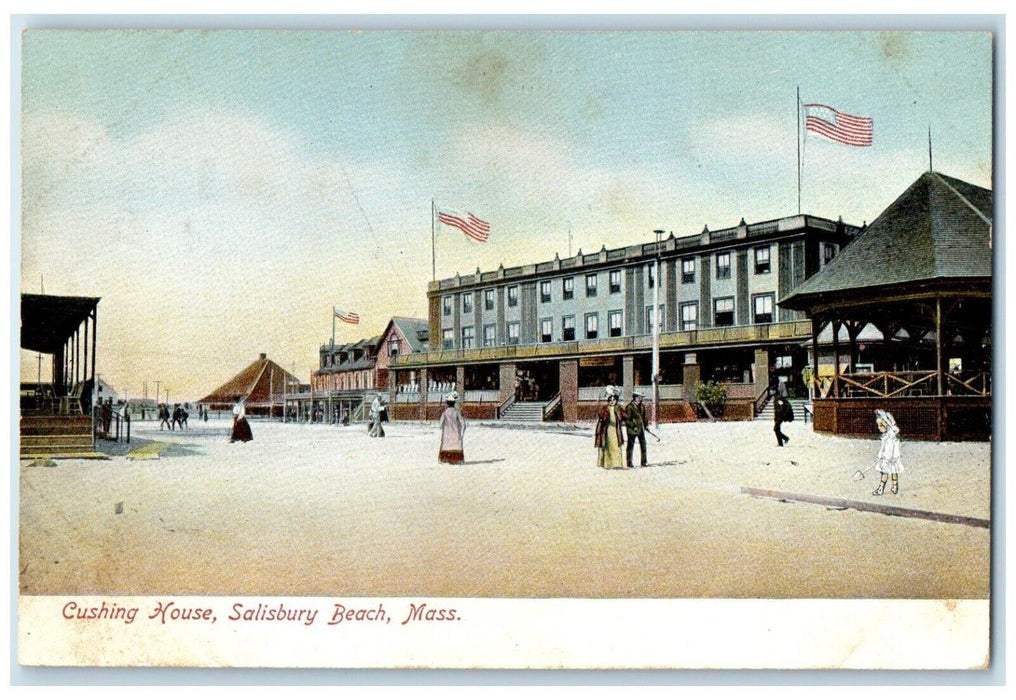 c1905 View Of Cushing House Salisbury Beach Massachusetts MA Antique Postcard