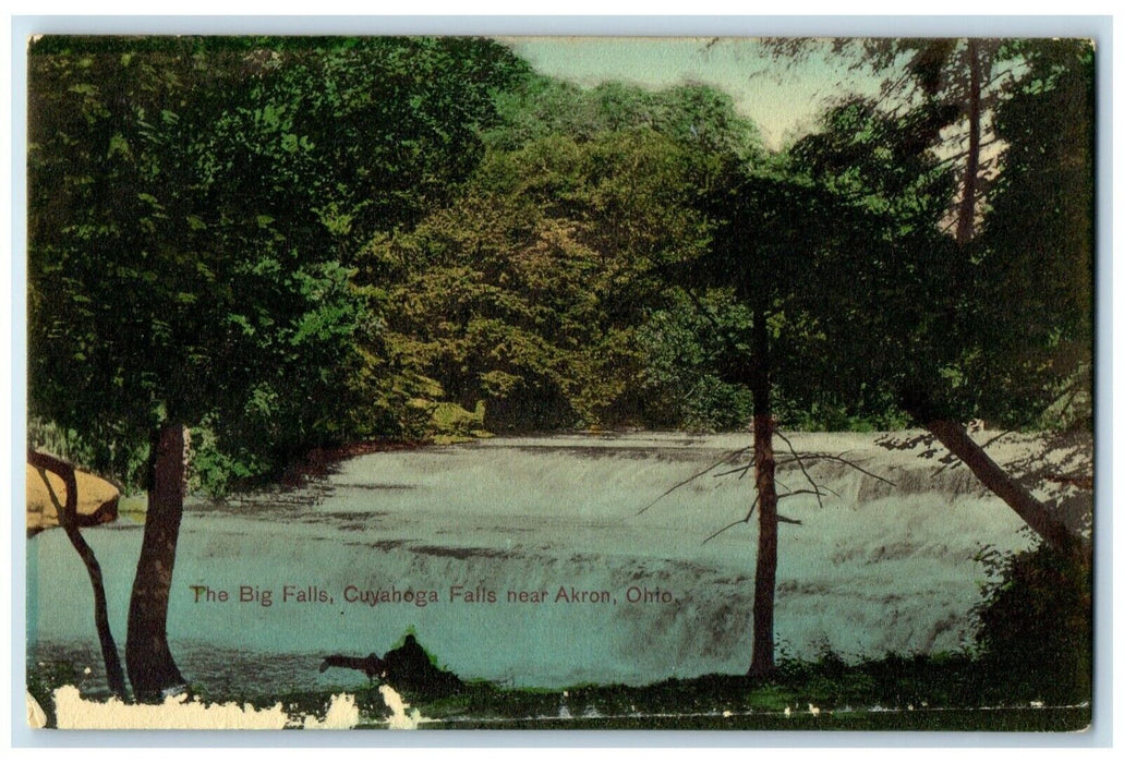 c1910 Scenic View Big Falls Cuyahoga Falls River Akron Ohio OH Unposted Postcard