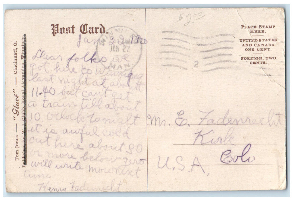 c1910 Post Office and Free Press Winnipeg Manitoba Canada Antique Postcard