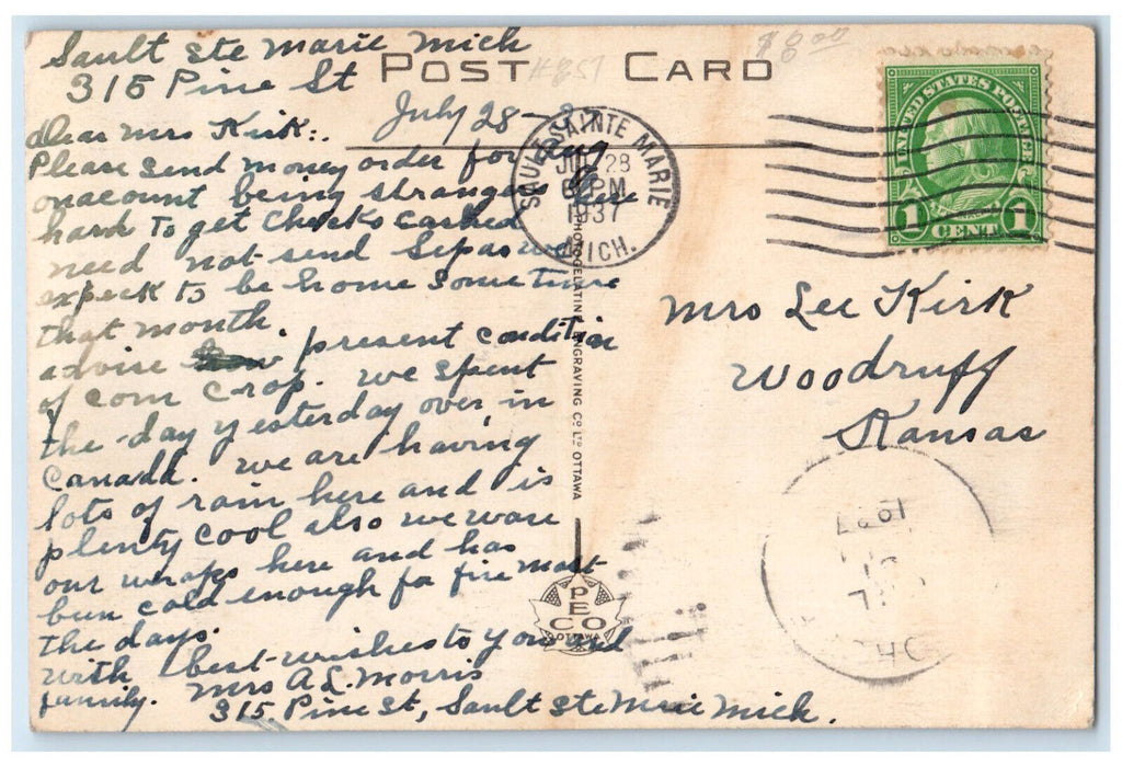 1937 Dafoe Hospital for Dionne Quintuplets Callander Ontario Canada Postcard