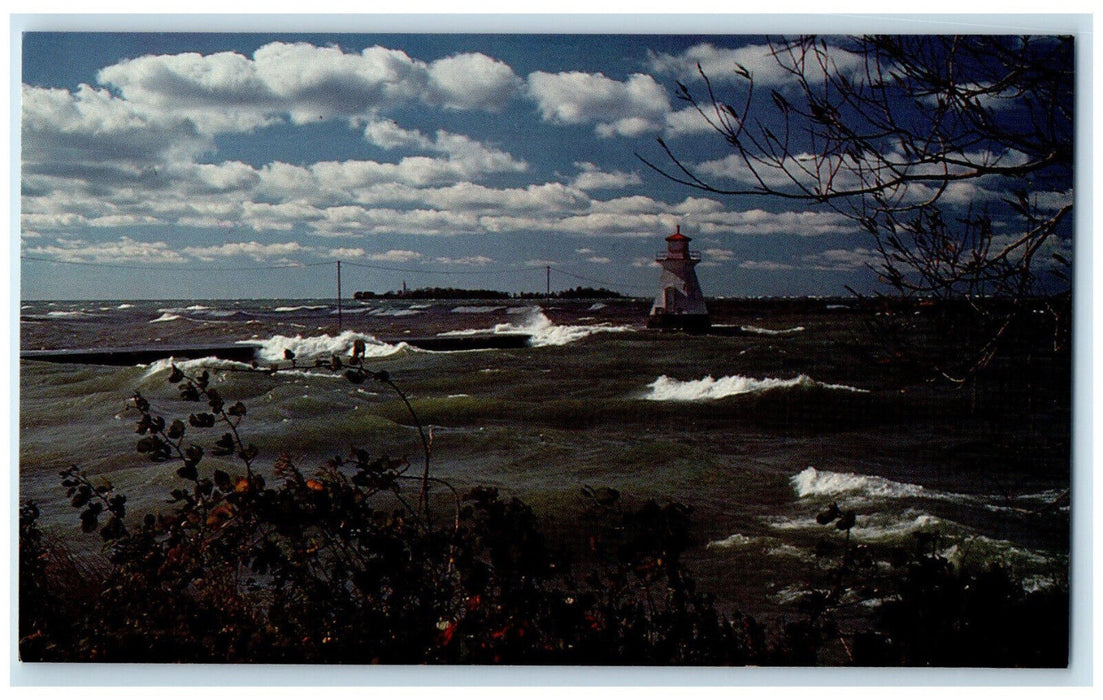 c1960's Range Light Saugeen River Mouth Southampton Ontario Canada Postcard