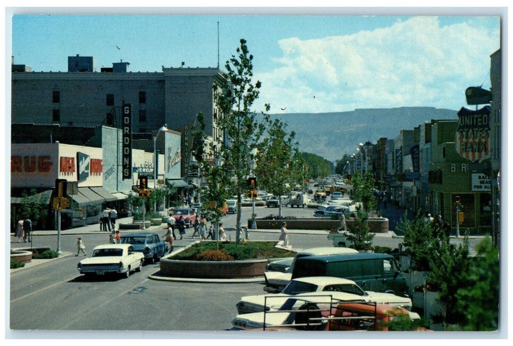 c1950's View Of Main Street Cars Building Grand Junction Colorado CO Postcard