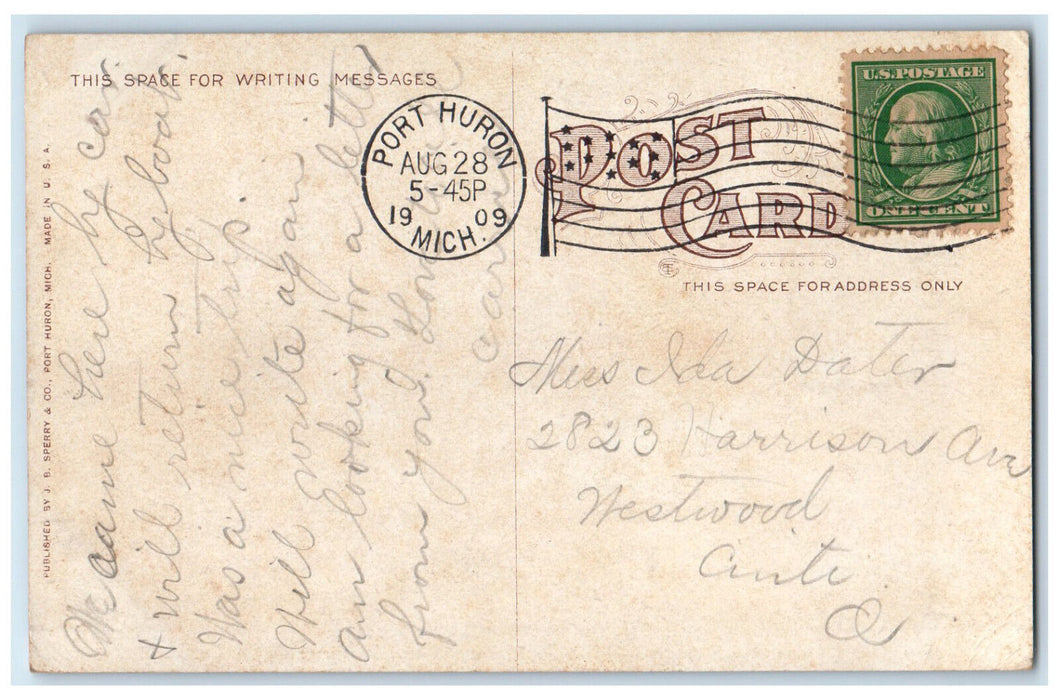 1909 Grand Trunk Tunnel Under St. Clair River Sarnia Ontario Canada Postcard