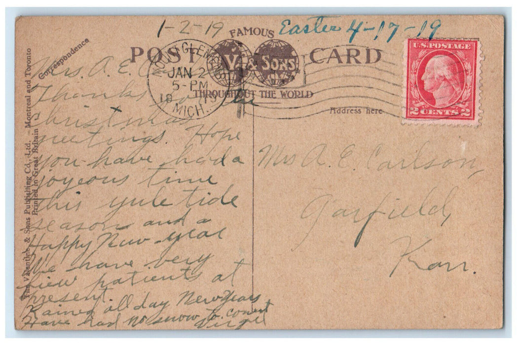 1919 Cars Horse Carriage The Ferry Landing Windsor Ontario Canada Postcard