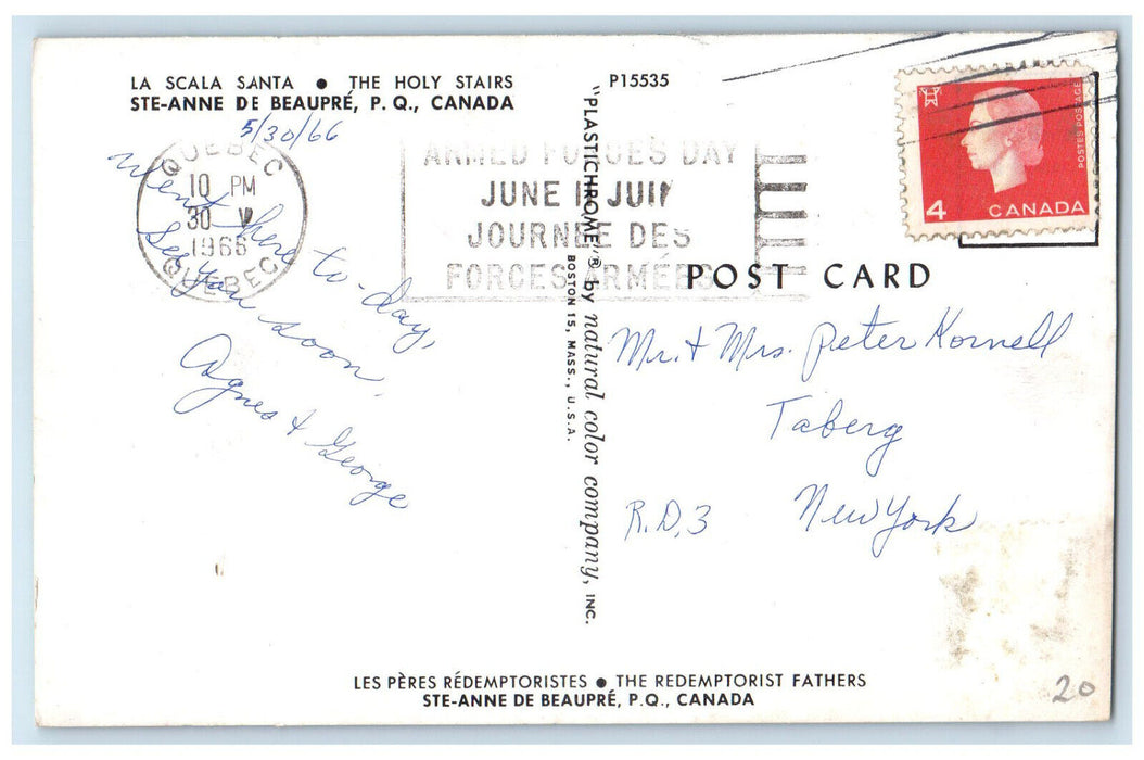 1966 La Scala Santa Holy Stairs Ste Anne De Beaupre Quebec Canada Postcard