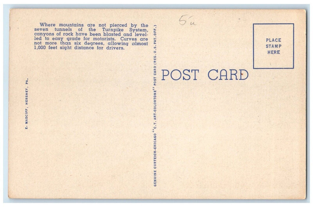 c1940 Pennsylvania Turnpike Approaching Susquehanna Bridge Carlisle PA Postcard