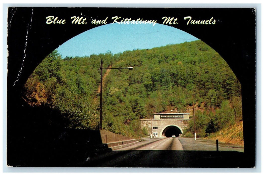 1960 Pennsylvania Turnpike Worlds Greatest Highway Blue Mt. Tunnel PA Postcard
