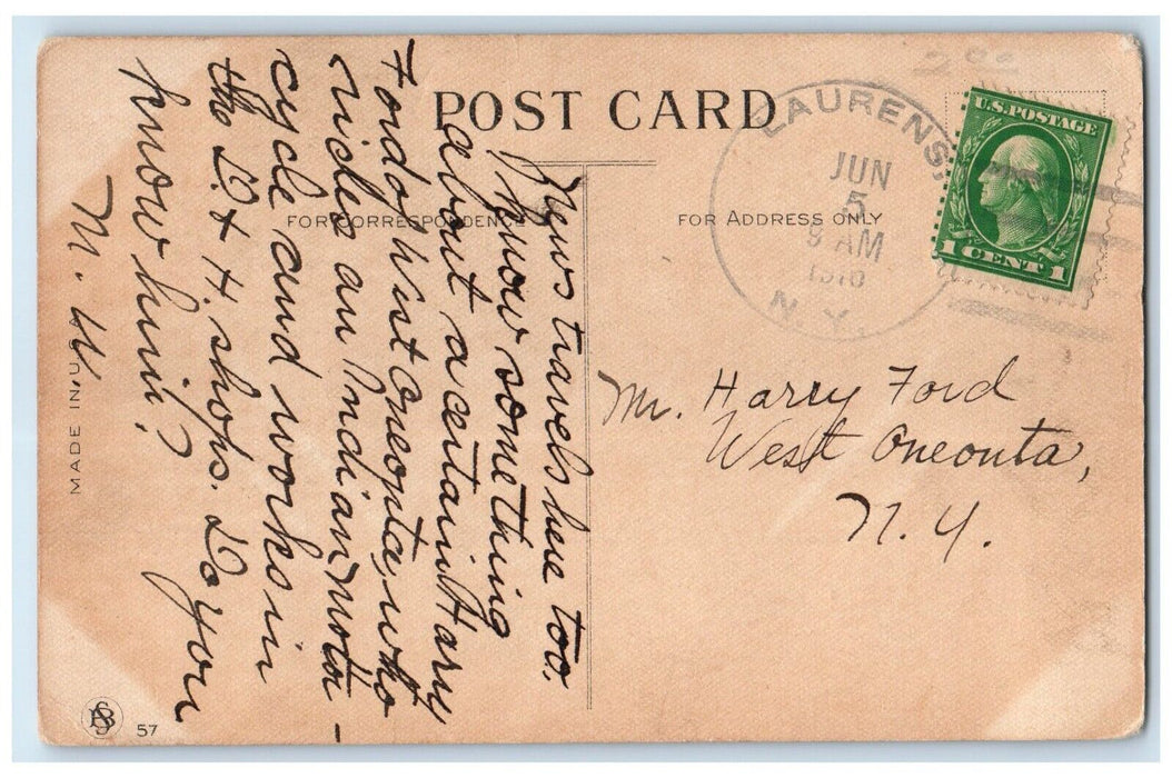 c1910's Little Tango Kid Dancing Laurens New York NY Posted Antique Postcard
