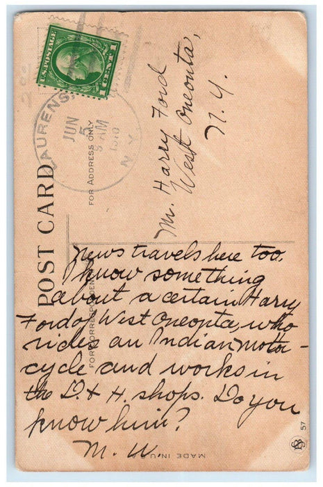 c1910's Little Tango Kid Dancing Laurens New York NY Posted Antique Postcard