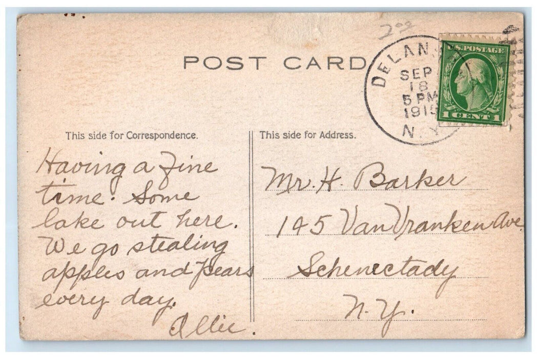 1915 Boy Sigsbee In Sailing Thru Life Schenectady New York NY Antique Postcard