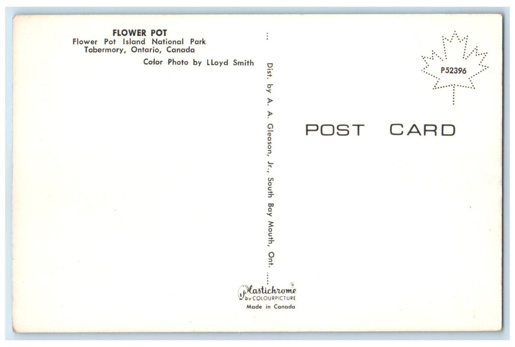c1960's Flower Pot Flower Pot Island National Park Tobermory Canada Postcard
