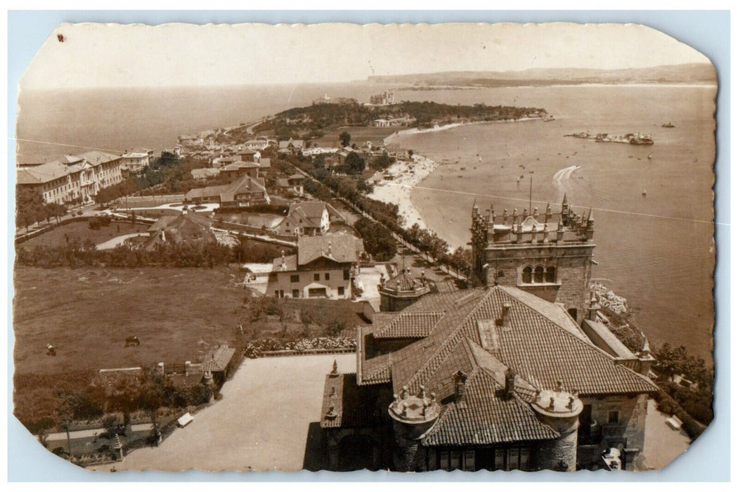 c1950's Peninsule of the Madelen Santander Spain Vintage RPPC Photo Postcard