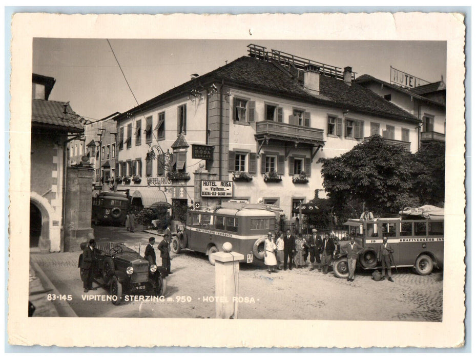 1951 Hotel Rosa Vipiteno Sterzing South Tyrol Italy Vintage RPPC Photo Postcard