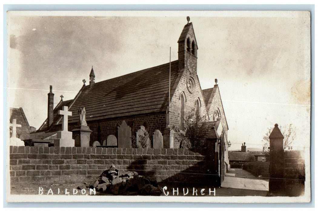 c1950's Cross Signs in Baildon Church England Vintage RPPC Photo Postcard