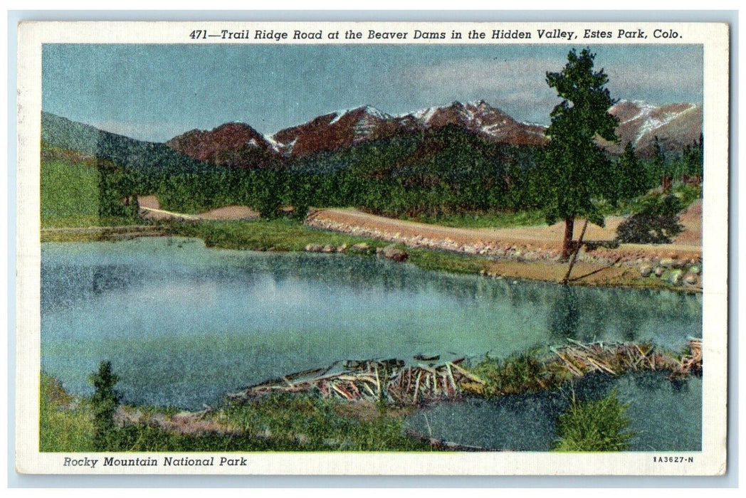 1948 Trail Ridge Road Beaver Dams Hidden Valley Estes Park Colorado CO Postcard
