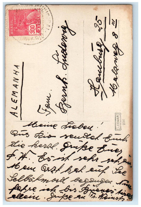 c1940's Copacabana Rio De Janeiro Brazil Vintage Posted RPPC Photo Postcard