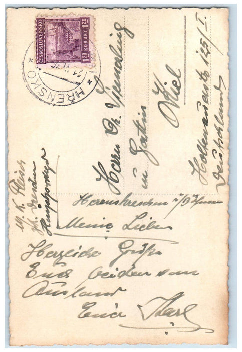 c1940's Herrnskretschen A E Czech Republic Vintage Posted RPPC Photo Postcard