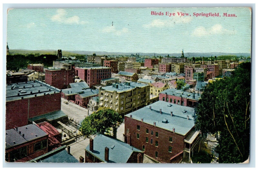 c1910 Birds Eye View Exterior Building Road Springfield Massachusetts Postcard
