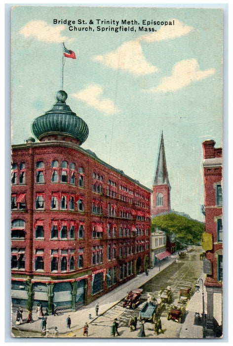 1911 Bridge St. Trinity Meth Episcopal Church Springfield Massachusetts Postcard