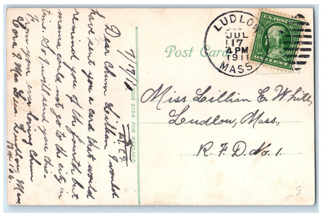 1911 Bridge St. Trinity Meth Episcopal Church Springfield Massachusetts Postcard