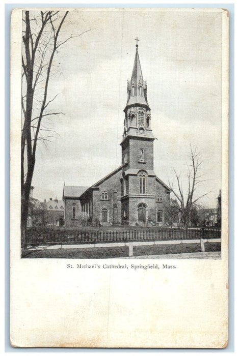 1905 St. Michael's Cathedral Church Exterior Springfield Massachusetts Postcard