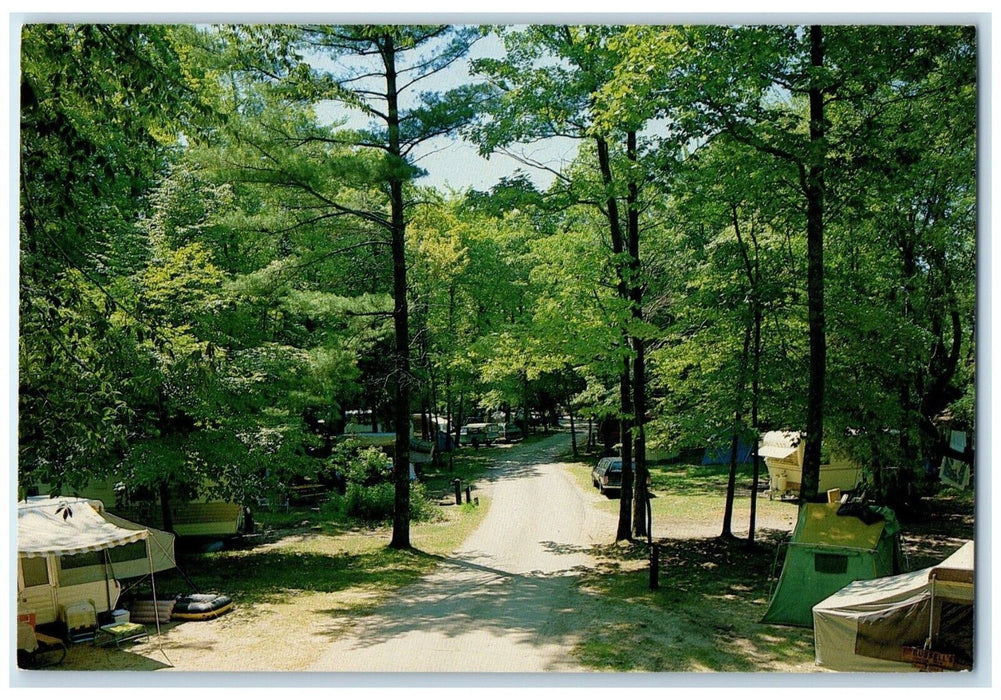 1960 Scenic View Road Pines Campground Ludington State Park Michigan MI Postcard