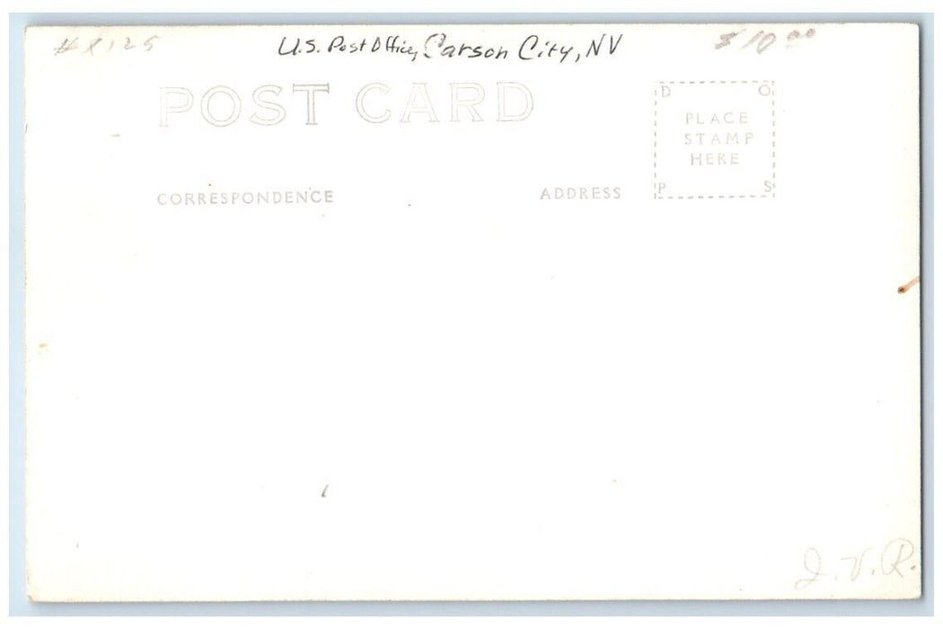 c1925 US Post Office Building View Carson City Nevada NV RPPC Photo Postcard