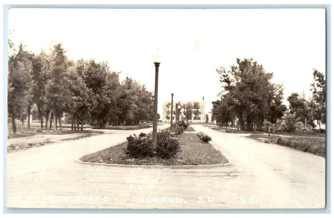 1945 Boulevard Building View Howard South Dakota SD RPPC Photo Posted Postcard