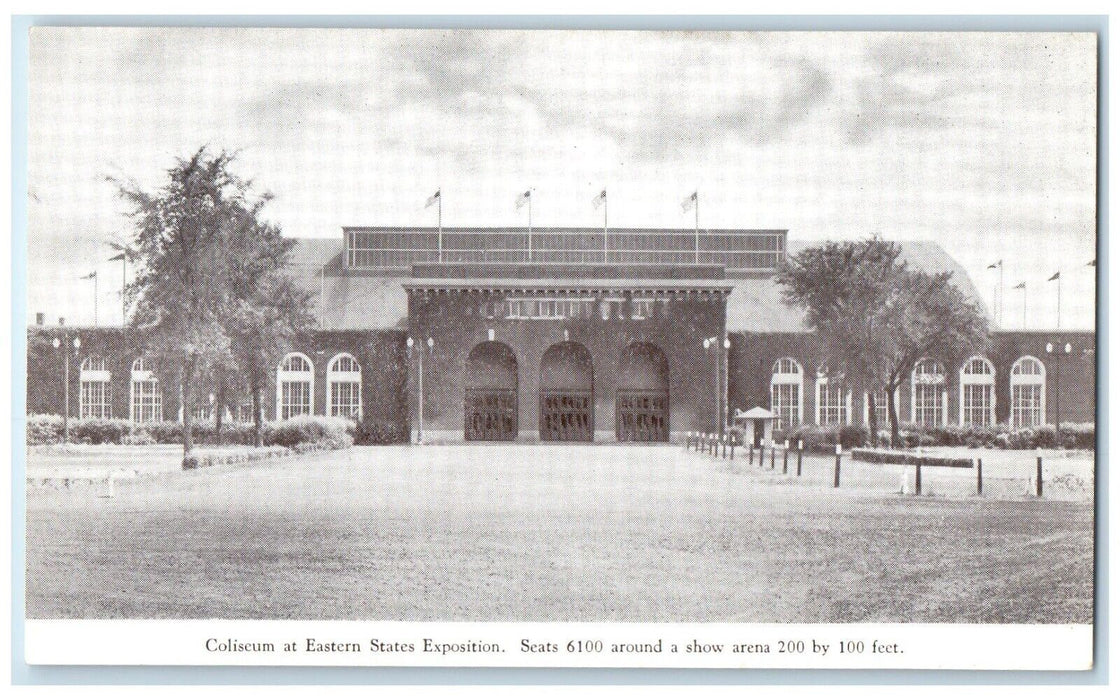 1920 Coliseum Eastern States Exposition Seats 6100 Exterior Springfield Postcard