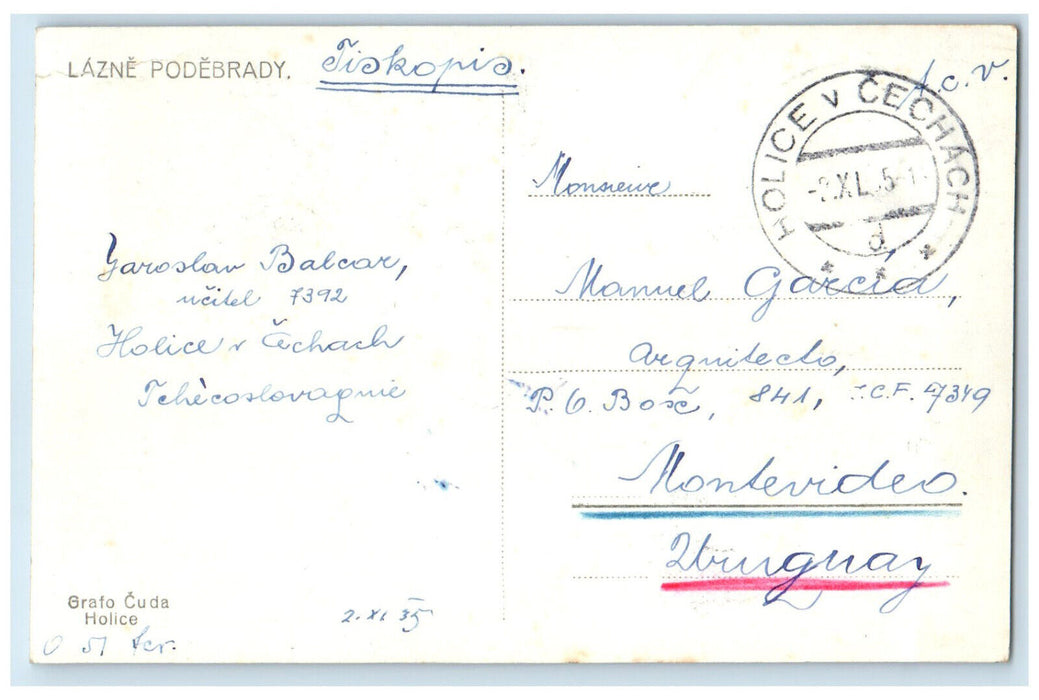 1935 Uhlicite Lazne Lazne Podebrady Czech Republic RPPC Photo Postcard
