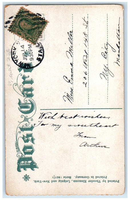 1908 Shy Ann Shy Ann Hop On My Pony New York NY Posted Antique Postcard
