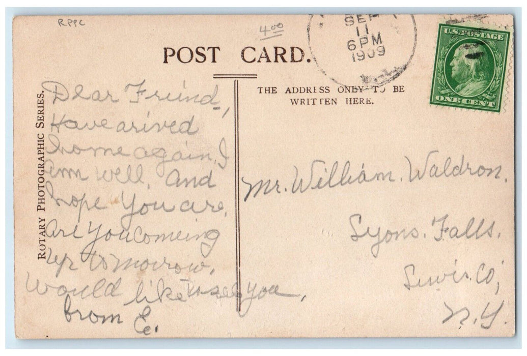 1909 The Best Sport Of The Day Dogs Horse Lyons Falls NY RPPC Photo Postcard