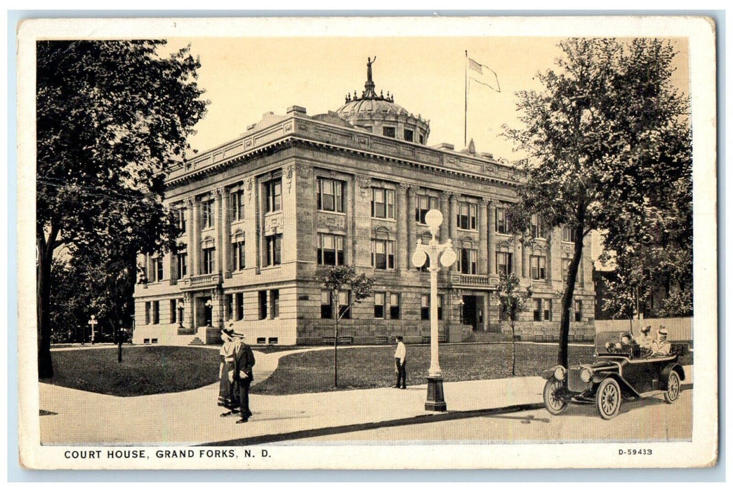 c1920 Court House Exterior Building Grand Forks North Dakota ND Vintage Postcard