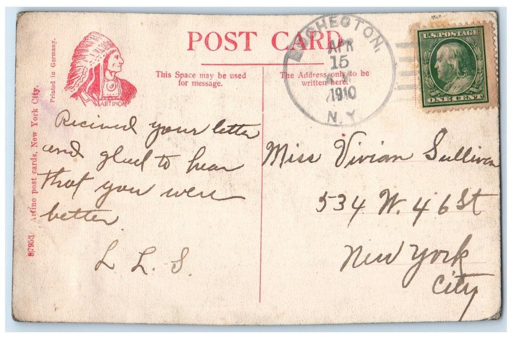 1910 Exterior View High School Building Trees Cochecton New York Posted Postcard