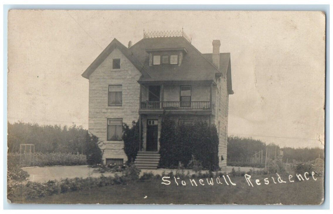 1907 Victorian House Residence Stonewall Manitoba Canada RPPC Photo Postcard