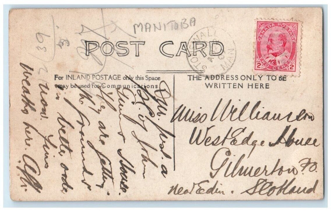 1907 Victorian House Residence Stonewall Manitoba Canada RPPC Photo Postcard