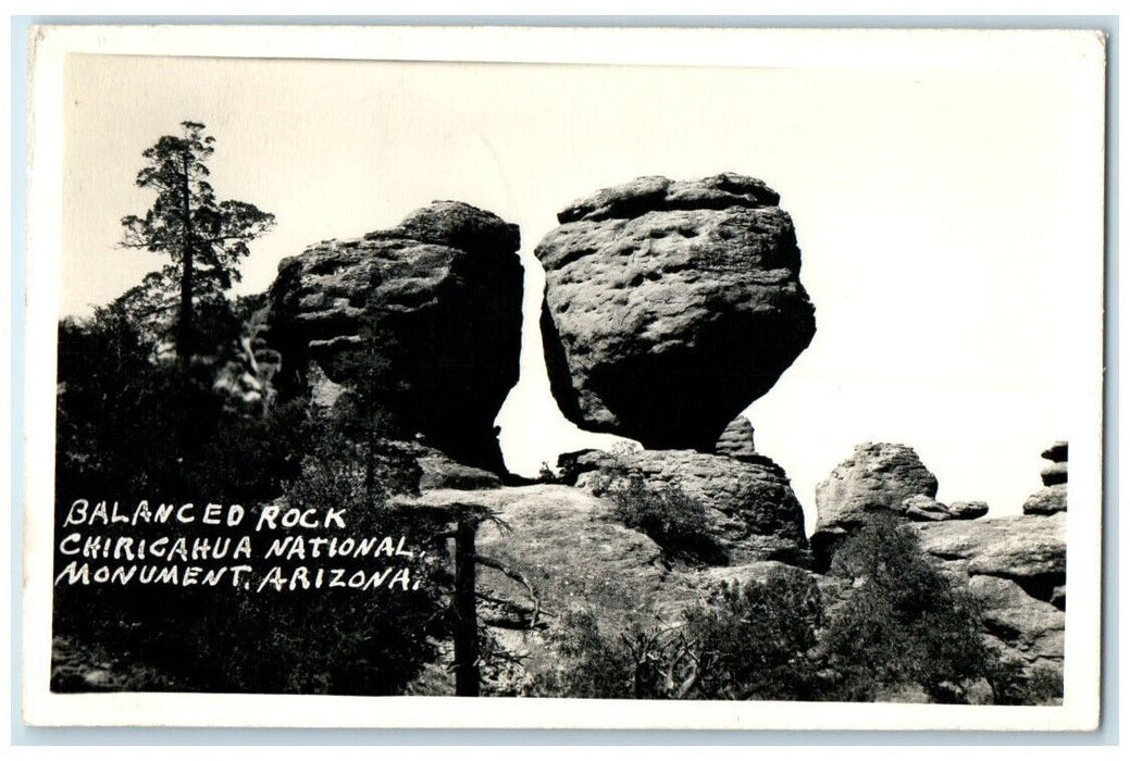 1946 Balanced Rock Chiricahua National Monument Arizona AZ RPPC Photo Postcard