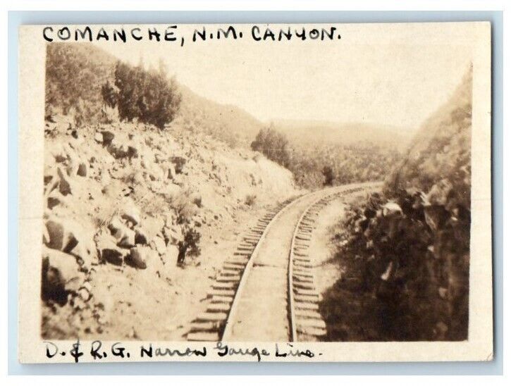 c1910's D.&R.G. Railroad Train Tracks View Comanche NM RPPC Photo Postcard
