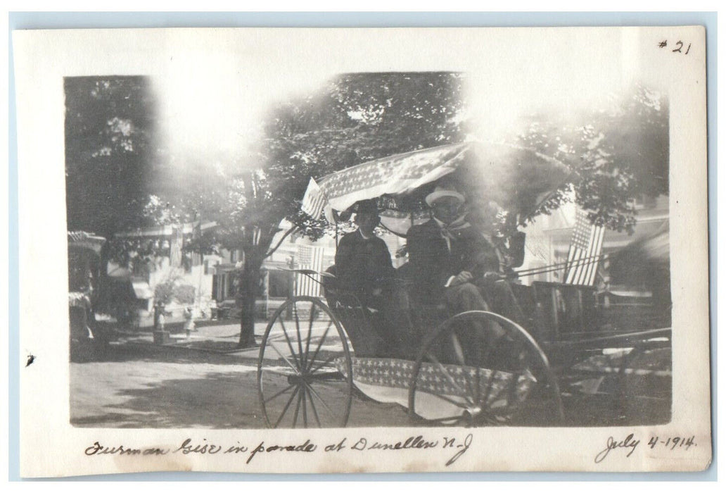 1914 Furman Gise 4th July Parade Dunellen New Jersey NJ Horse Carriage Photo